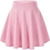 Afibi Casual Mini Stretch Waist Flared Plain Pleated Skater Skirt