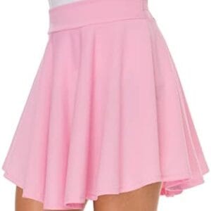 Afibi Casual Mini Stretch Waist Flared Plain Pleated Skater Skirt