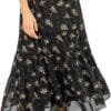 Allegra K Women's Floral Skirts Chiffon A-line Long Tiered Ruffle Boho Midi Skirt XS-3XL