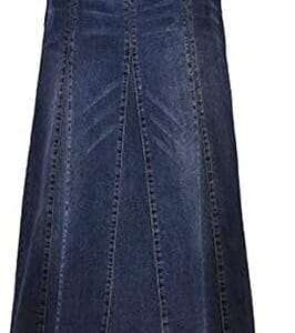 CHARTOU Women's Retro Exposure Button-Fly Packaged Hip A-Line Maxi Long Denim Skirt