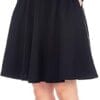 Dani's Choice High-Waisted Cotton Blend Skirt with Pockets - Knee Length A-line Flare for Business and Casual Wear