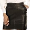 Fahsyee Women's Faux Leather Skirt, Hip High Waisted Stretchy Zipper Mini A-Line Pencil Short Plus Size S-XXL