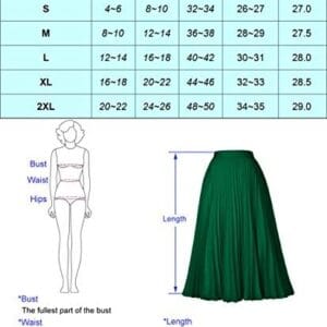 GRACE KARIN Women High Elastic Waist Pleated Chiffon Skirt Midi Swing A-line Skirts