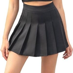 Hoerev Women Girls Short High Waist Pleated Skater Tennis Skirt