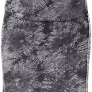 Lock and Love Women's Basic Solid Tie Dye Foldable High Waist Floor Length Maxi Skirt S-3XL Plus Size