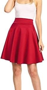 Made By Johnny Women's Basic Versatile Stretchy Flared Casual Mini Skater Skirt XS-3XL Plus Size