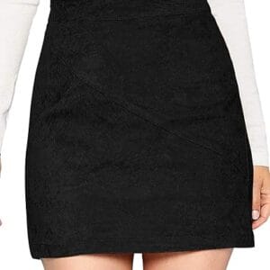 MANGOPOP Mini Faux Suede Skirt for Women High Waist Skirts