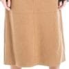 Max Studio Women's Faux Suede Elastic High Waisted Casual A-Line Midi Skirt