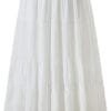 NASHALYLY Women's Chiffon Elastic High Waist Pleated A-Line Flared Maxi Skirts