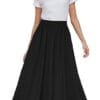 Sinono Womens Chiffon Retro Maxi Skirt Vintage Ankle-Length Skirts