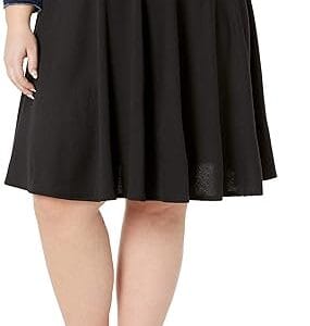 Star Vixen Women's Plus-Size Knee Length Full Skater Skirt