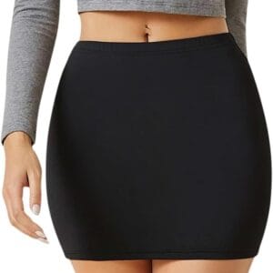 Sweet Hearts Womens Elastic Waist Mini Pencil Skirt - Cotton High Waist Above Knee Basic Bodycon Short Skirt Made in USA