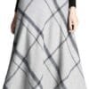 Tanming Women's Winter Warm Elastic Waist Wool Plaid A-Line Pleated Long Skirt