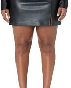 The Drop Women's Aiden Vegan Leather A-line Mini Skirt