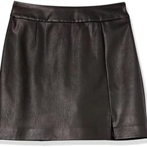 The Drop Women's Aiden Vegan Leather A-line Mini Skirt