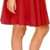 Urban CoCo Women's Basic Midi Skirt Versatile Stretchy Flared Casual High Waisted Skirt