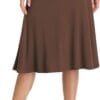 Urban CoCo Women's Ruched High Waist Knee Length Jersey A-Line Stretchy Flared Casual Skirt