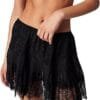 Women Y2K Black White Lace Mini Skirt Low Rise Half Slip Underskirt Ruffle Pleated Layered Flowy Short Skirts