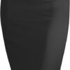 Women's Elastic Waist Stretch Bodycon Midi Knee Length Pencil Skirt for Office