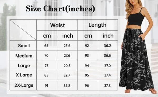 Yincro Women's Flowy Maxi Skirt Summer Pleated High Waisted Casual Long Skirts with Pockets