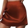 Zeagoo Women's Mini Skirts Casual High Waisted Stain Silk A-Line Zipper Summer Short Skirt Party Skirts